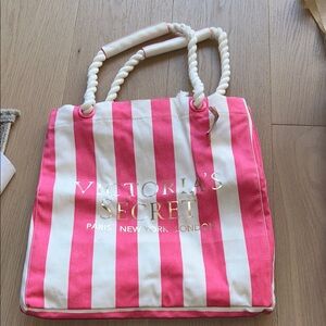 Victoria's Secret Bold Pink and White Tote
